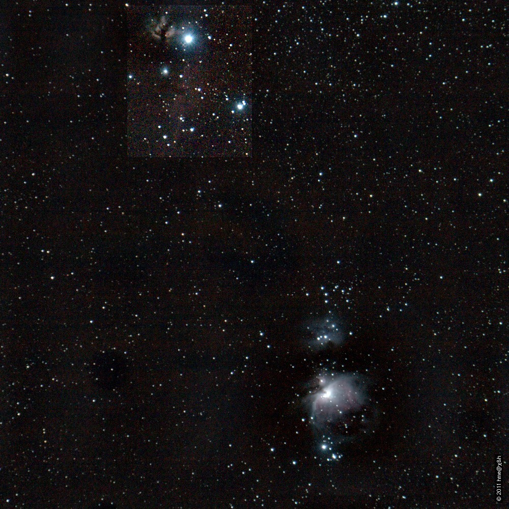 bright and dark nebulae in Orion