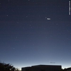 Mercury and Mars in morning twilight