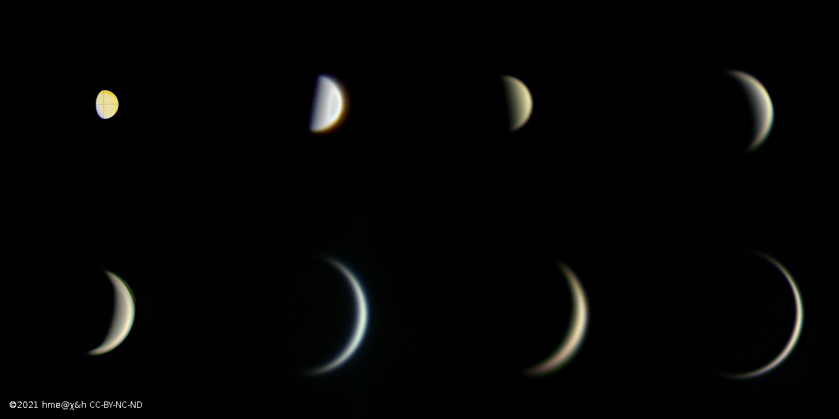 Venus with different phases