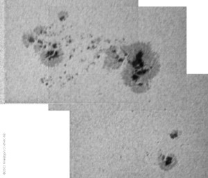 Two complex sunspot groups, granulation